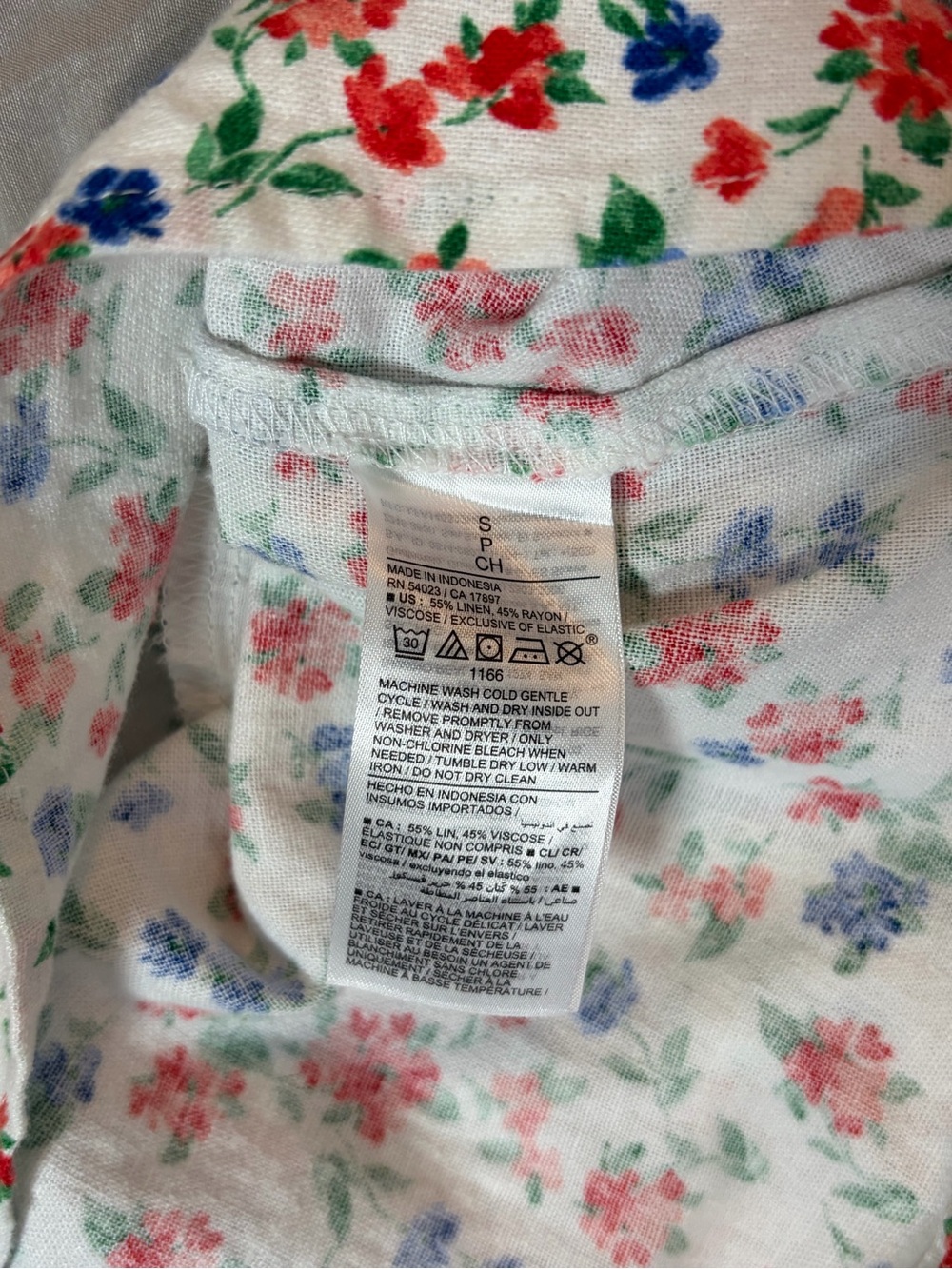 Red White and Blue Old Navy Women's Romper Size Small Floral Linen Blend NWT - Picture 5 of 9